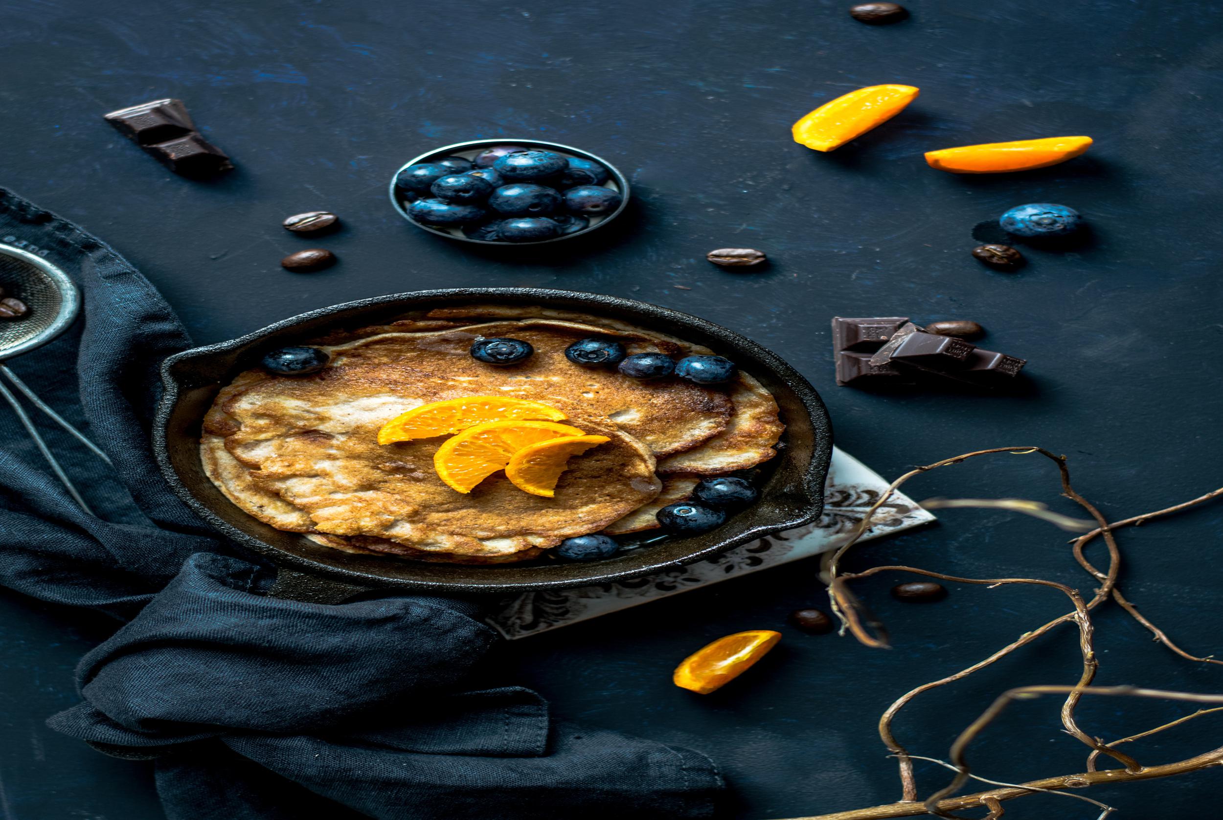 Blueberry Dutch Oven Pancakes