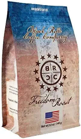 Black Rifle Coffee Freedom Roast, Medium Roast Ground Coffee, Americas Ground Coffee With a Hint of Chocolate and Vanilla Tasting Notes, Helps Supports Veterans and First Responders, 12 Ounce Bag