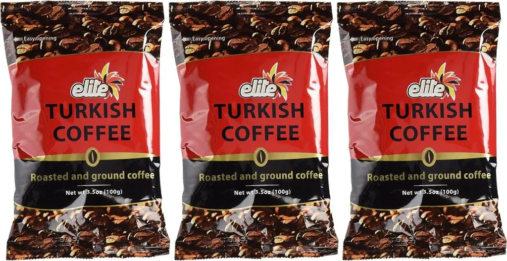 Elite Turkish Coffee Roasted and Ground 3.5 Ounce (3 Pack)