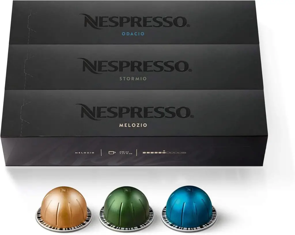 Nespresso Capsules VertuoLine, Medium and Dark Roast Coffee, 30 Count Coffee Pods, Brews 7.8 oz  Capsules VertuoLine, Intenso, Dark Roast Coffee, 30 Count Coffee Pods, Brews 7.8oz