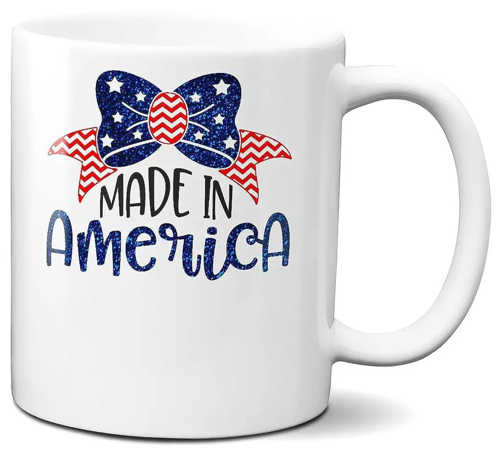 White Color Made In America Coffee Mug USA Patriotic American Gift 11 oz Ceramic Cup